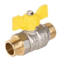 Кран шаровой латунный LD Pride 47.15.Н-Н.Б GAS (бабочка)