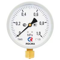 Манометр Росма ТМ-510Р.00 М2 (0-0,6 МПа) G1/2" 1.5 (снизу) корпус 100 мм 00000006817