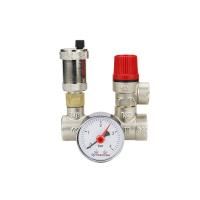 Группа безопасности котла VARMEGA VMSG04, 1", 3 бар,проходная, никелированная латунь