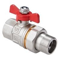 Кран шаровой латунный MVI Ду 15 PN40 вн-американка, бабочка