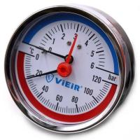 Термоманометр VIEIR аксиальный d-80мм 6 БАР 1/2 YF6 (50/1)