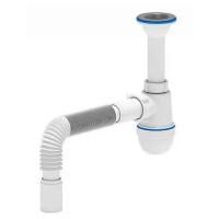 Сифон АНИ пласт д/умыв-ка/мойки бутылочный 1 1/2"x40 с гофрой 40х40 D-70мм C0505