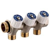 Коллектор Usystems SHB 3/4" бронзовый с вентилями НР/ВР 3x3/4"НР Евроконус, ц/ц 50мм