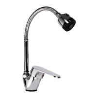 Смеситель АМУР д/кухни 40 мм "утка", п/г, гусак гофр.с 2-х аэрат, хром, L5014 (10) Арт. BY3010-B2
